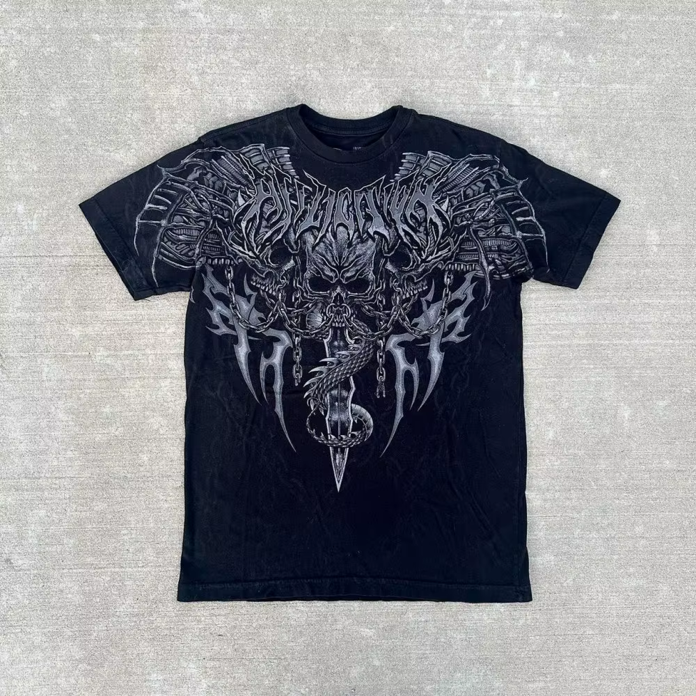 T-shirt pour homme à imprimé crâne américain
