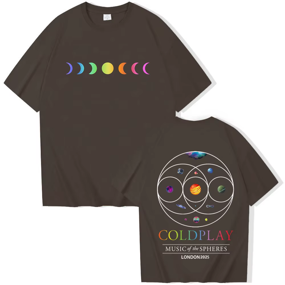 Cold-play London Tour 2025 T-shirt Harajuku col rond chemise décontractée cadeau