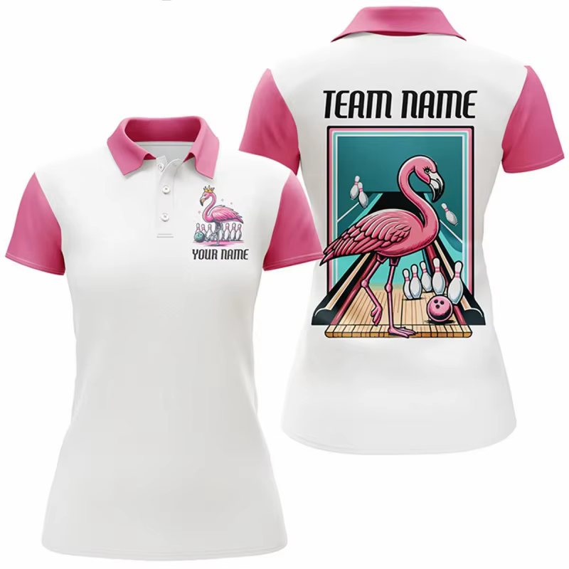 Polo à motif de Bowling coloré pour hommes et femmes