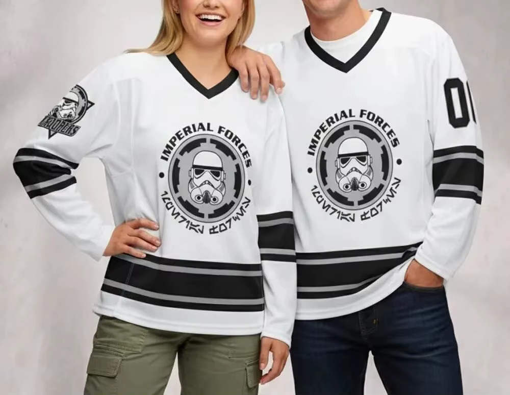 Maillot de hockey Darth Vader Dark Side Fan Gear Fashion Retro T-shirt à manches longues respirant pour hommes et femmes
