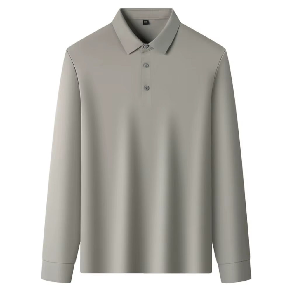 Nouvelle Tendance Polo en Soie de Mûrier pour Homme – Haut de Gamme Décontracté Chic à Manches Longues