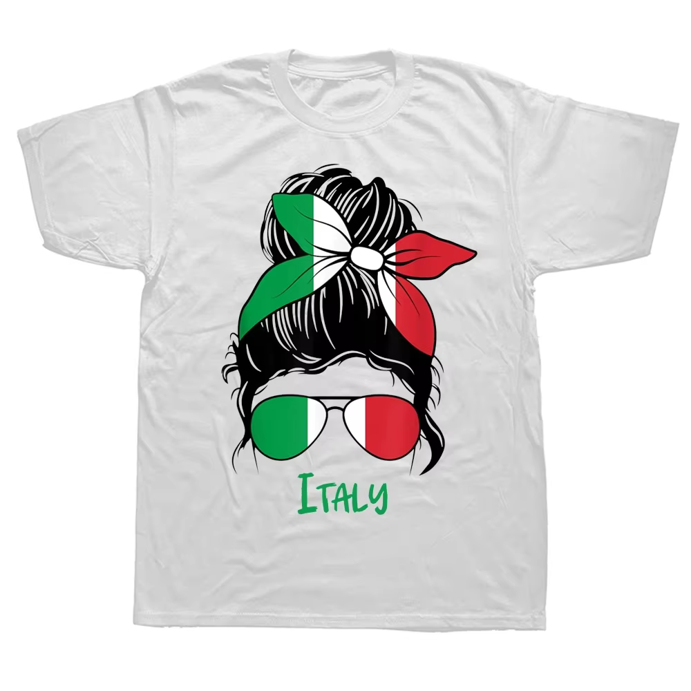 Fille italienne drapeau italien t-shirts graphique coton Streetwear à manches courtes cadeaux d'anniversaire Style d'été T-shirt vêtements pour hommes