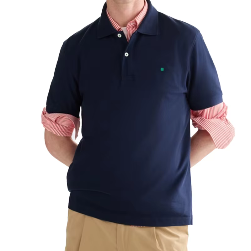 PG Small Logo Polo en coton brodé de couleur unie à manches courtes pour homme