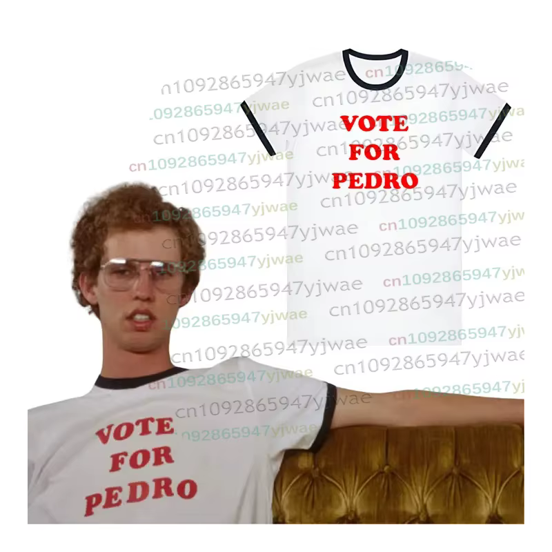T-shirt Homme Y2K 2026 Napoleon Dynamite Vote For Pedro – Nouvelle Collection Été Tendance Streetwear Respirant Décontracté Manches Courtes