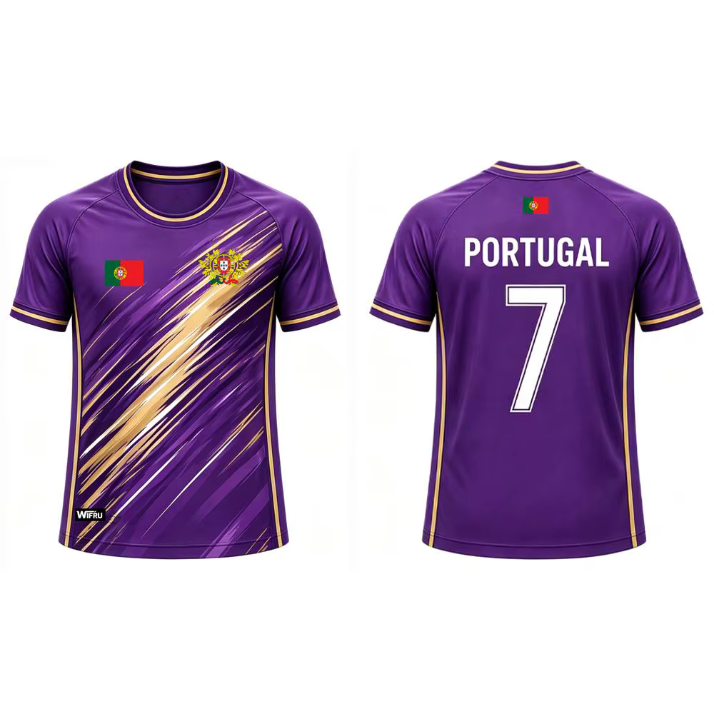 Maillot de football pour homme avec imprimé drapeau du Portugal 2026