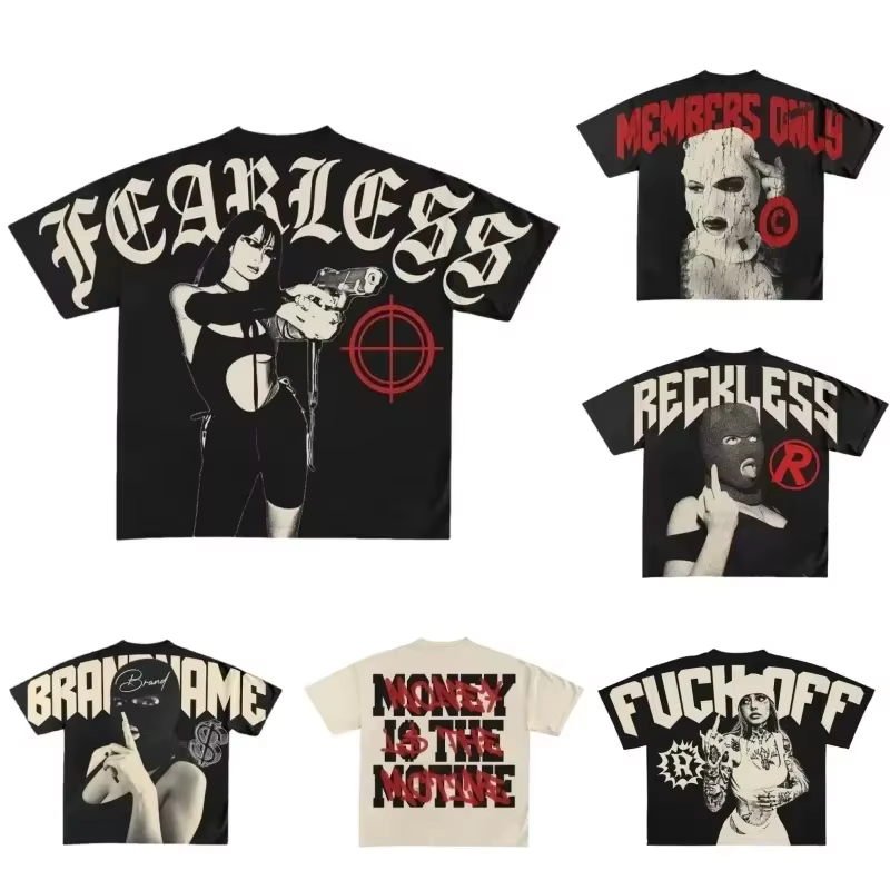 T-shirt de styliste Y2K Hip Hop pour hommes et femmes