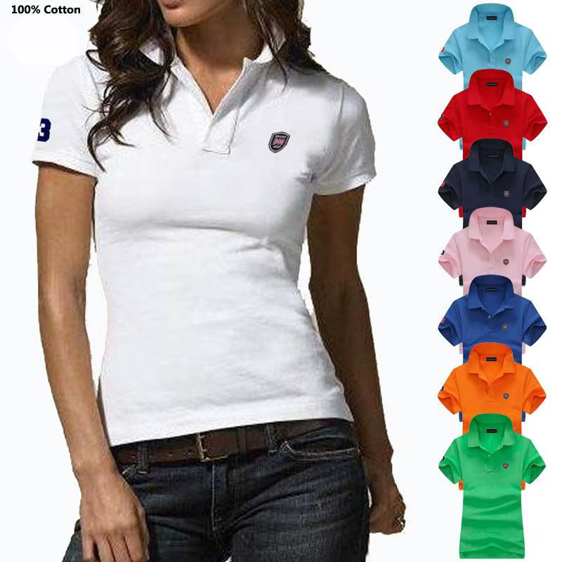 Vêtements de mode Polos Femme été nouveau Polo pour femmes chemise à manches courtes col