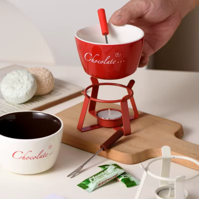 Pot à Fondue au chocolat en céramique