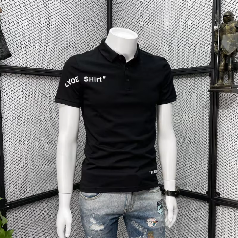 T-shirt en coton avec col pour hommes
