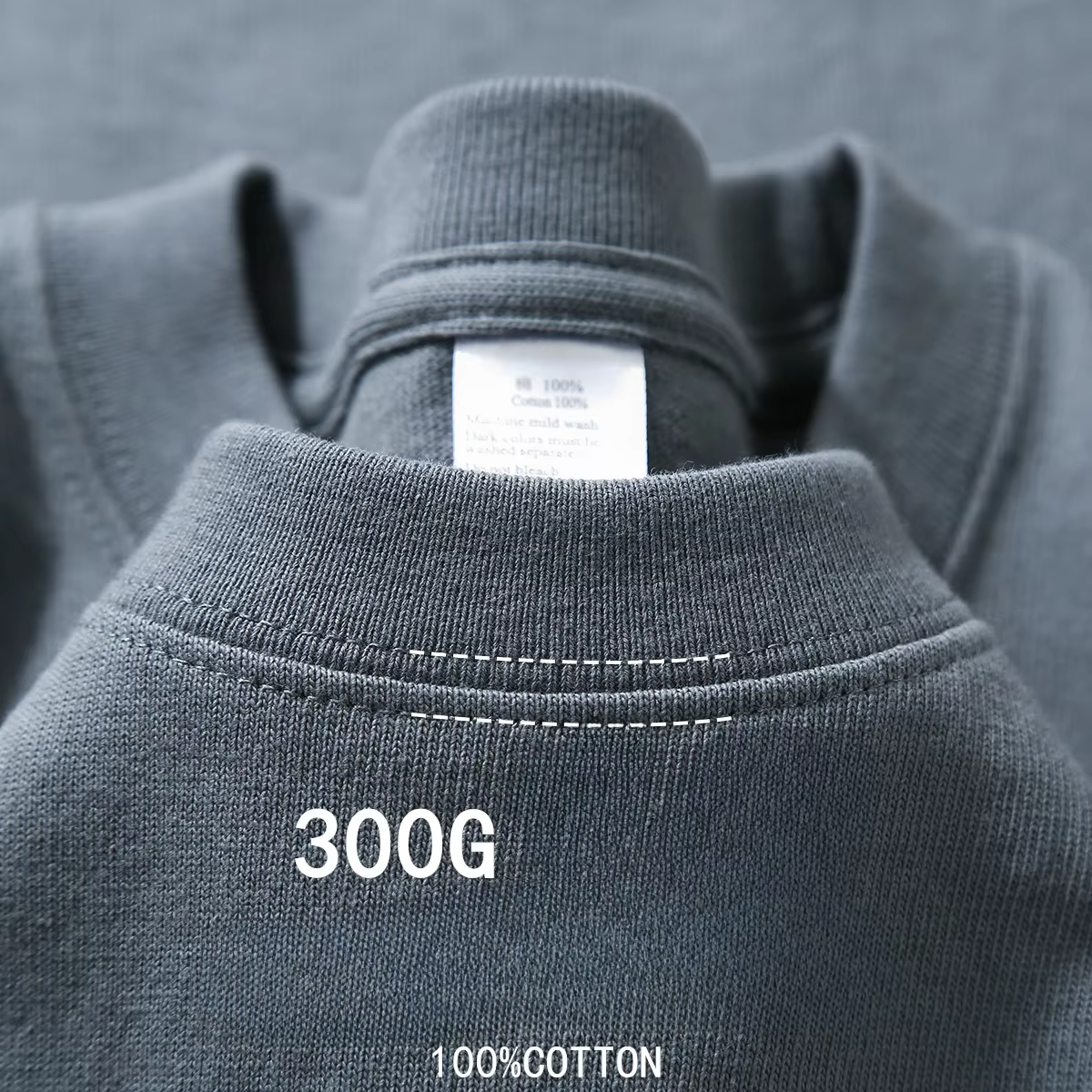 300g coton t-shirts hommes à manches courtes poids lourd été col rond ample respirant chemise
