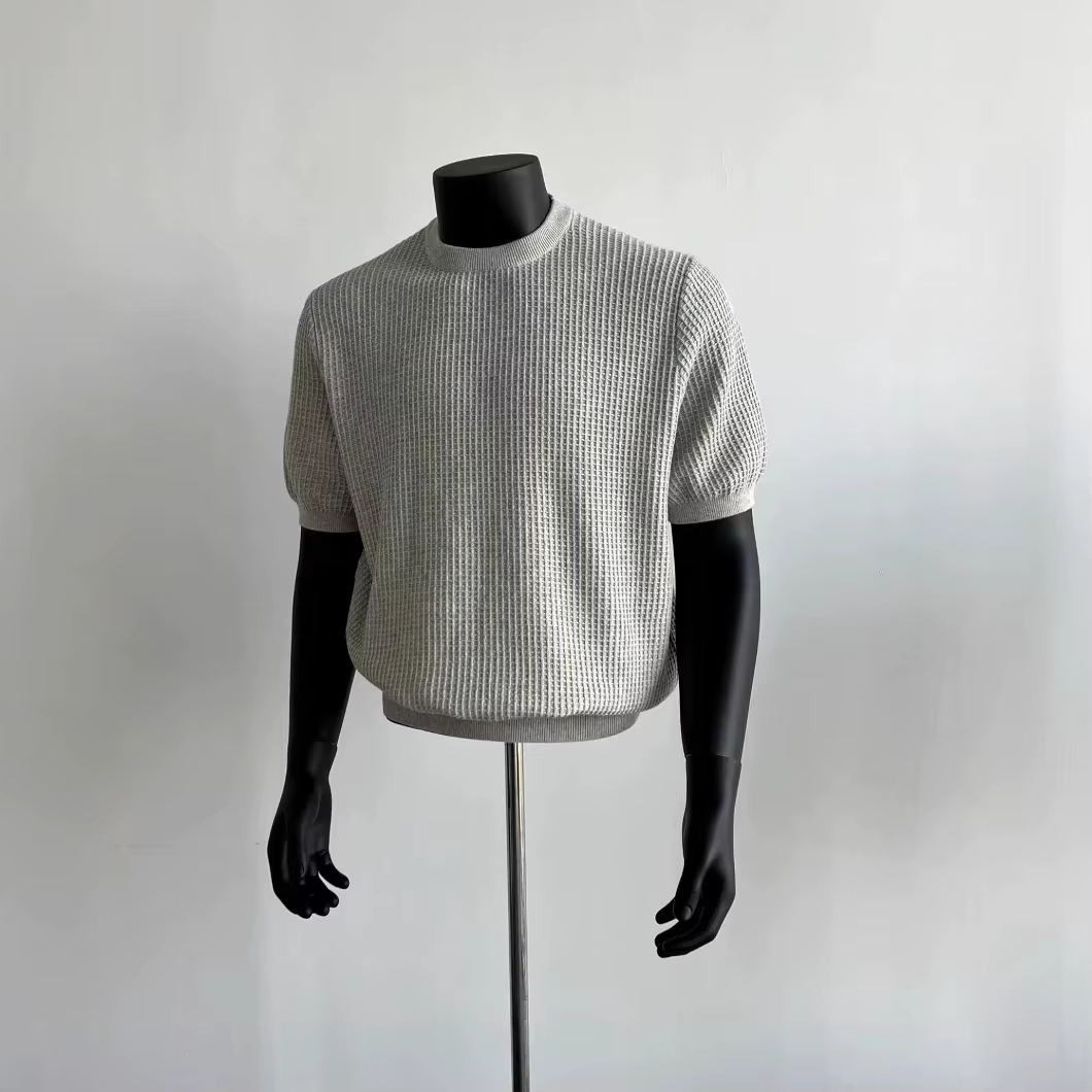 Pull en tricot à manches courtes pour hommes