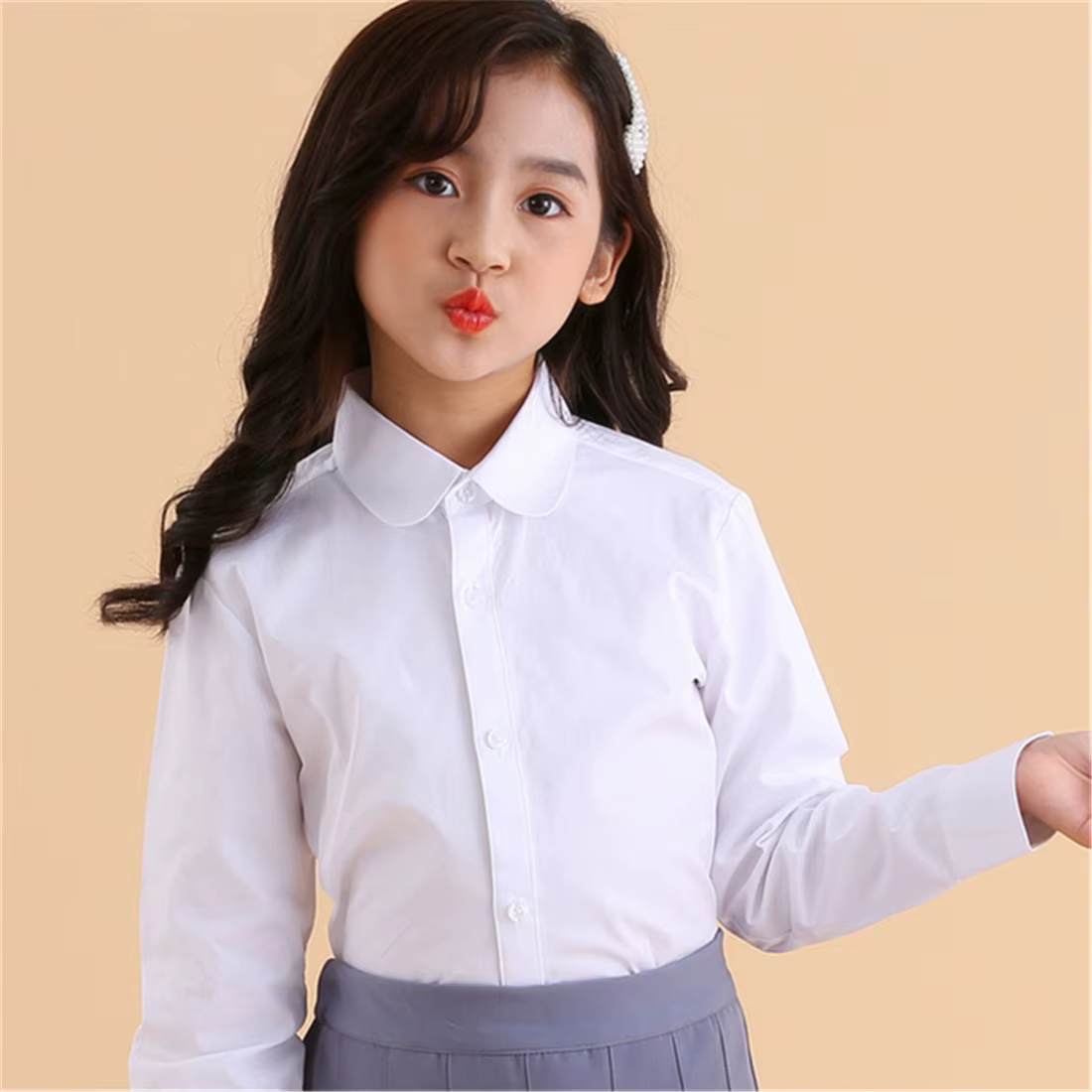 Chemises blanches pour enfants filles