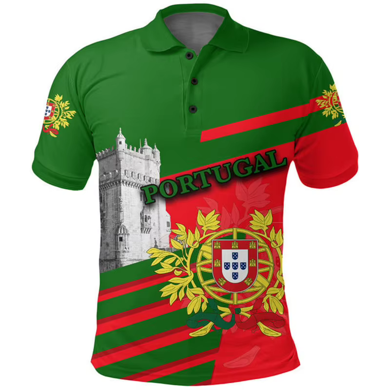 Polo à manches courtes imprimé en 3D pour hommes