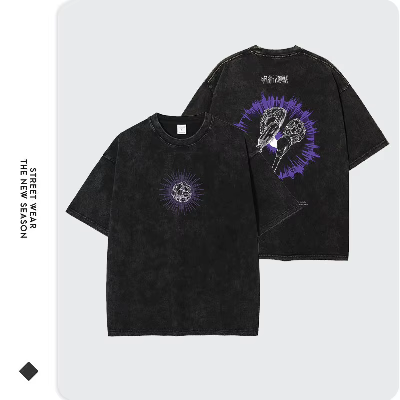 Bandai Anime j-jujutsu k-kaisen t-shirt surdimensionné Vintage lavé gojo saturo T-shirts Manga Harajuku sukuna hauts