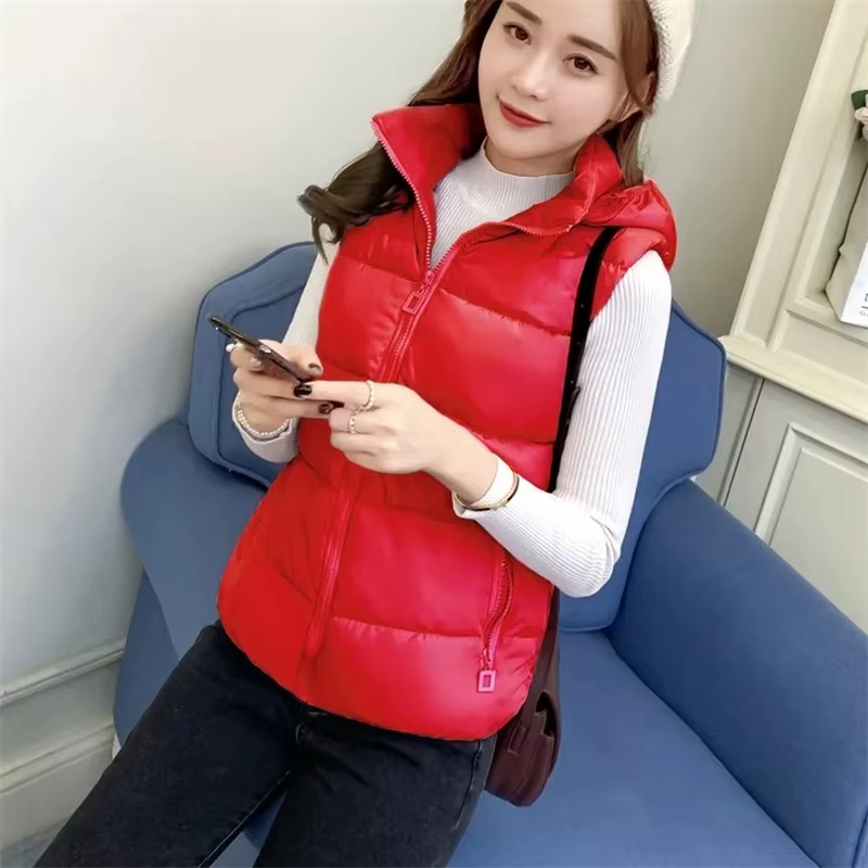 Gilet d'hiver sans manches pour femme, veste à capuche, doudoune, nouveau modèle 2026, doudoune en duvet de canard, veste matelassée ultra légère, coupe-vent, veste d'extérieur