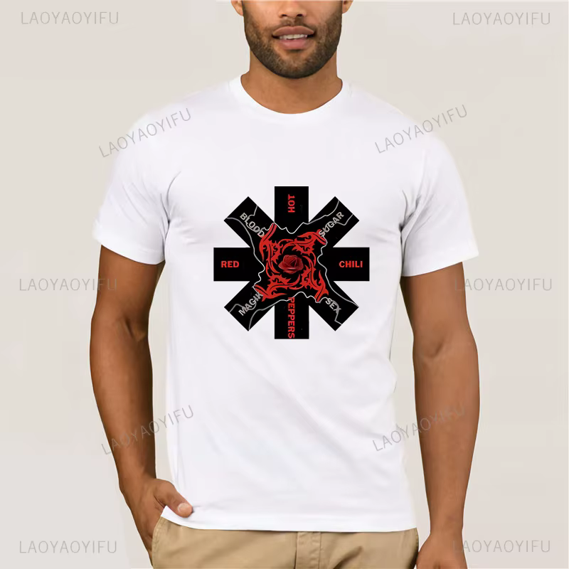 T-shirt RHCP Rock Band Red Hot Chili Peppers en coton incroyable pour homme