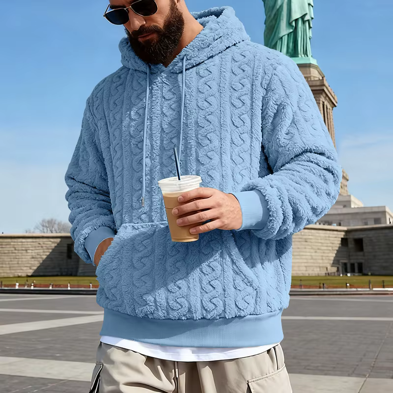 Sweat à capuche polaire pour hommes hiver chaud Sherpa doublé