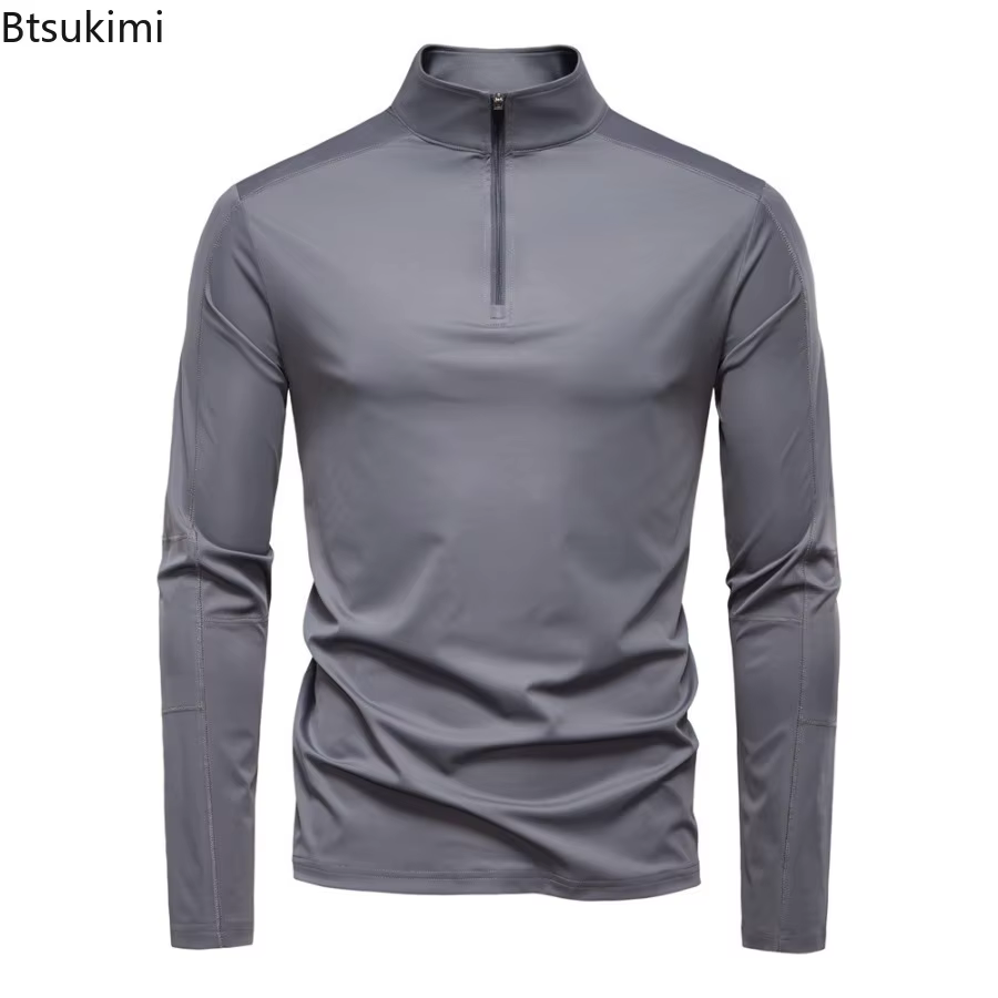 Nouvelle Collection Printemps-Été 2026 – T-shirt Anti-UV UPF100+ à Manches Longues et Demi-Zip pour Homme – Idéal Pêche et Randonnée en Extérieur
