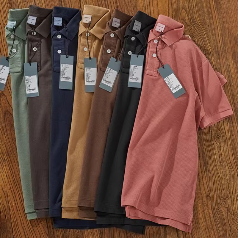 Polo en pur coton polyvalent à la mode avec col, parfait pour l'été