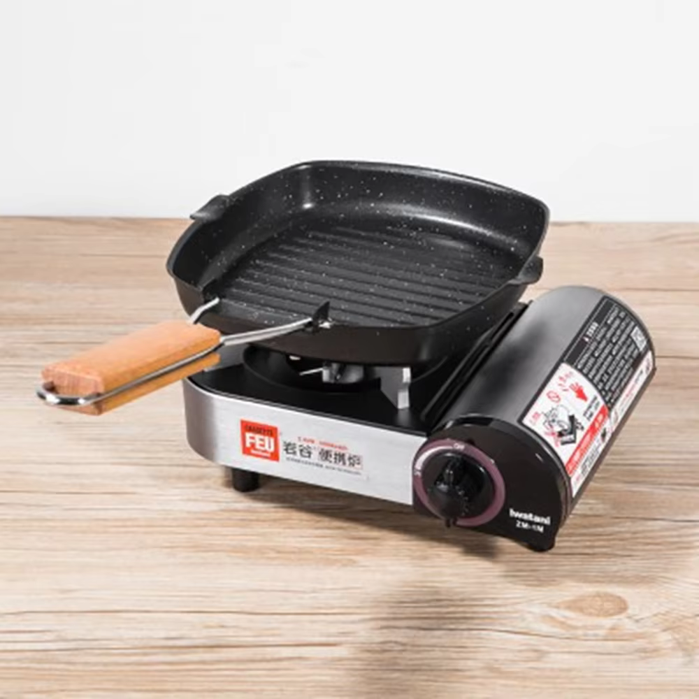Poêle à steak pliante pour la maison, poêle astronomique plate rayée, poêle spéciale antiarina, cuisinière à induction à gaz pour la friture des steaks, extérieur