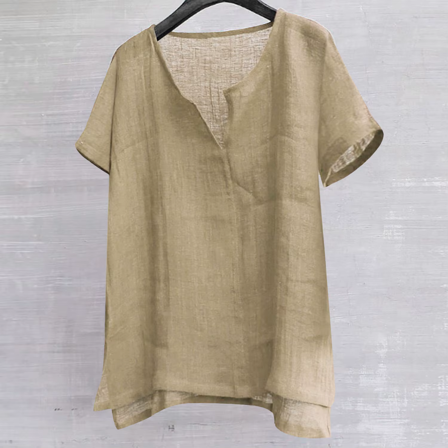 Chemise homme 2026 décontractée été nouvelle en coton et lin à manches courtes couleur unie simple