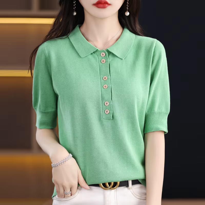 Pull à manches courtes pour femmes