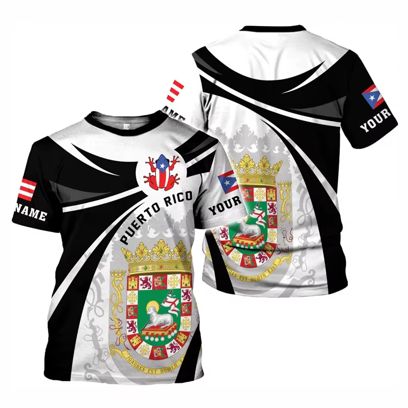 Polo Homme Tendance Urbaine 2026 avec Drapeau de Porto Rico - T-shirt de Sport Respirant à Séchage Rapide pour Football en Extérieur 3D
