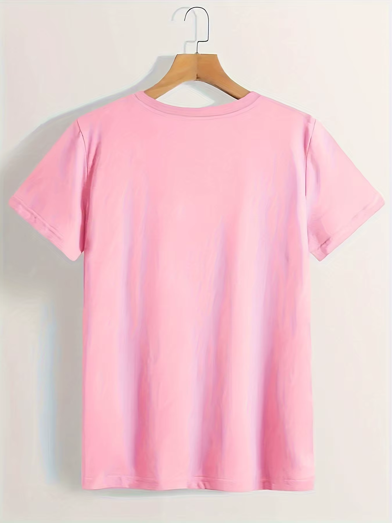Coeur imprimé T-shirt à manches courtes col rond décontracté été été