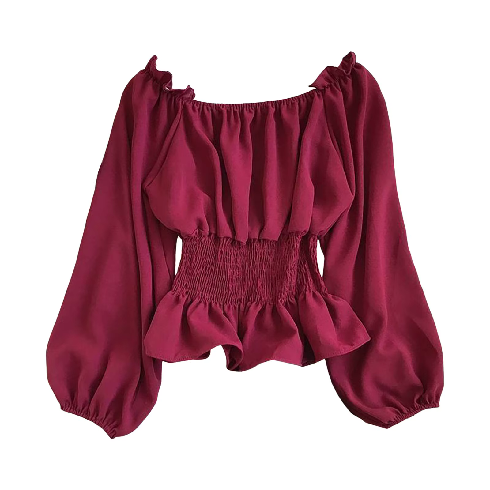 Haut élégant à manches longues pour femmes, chemise médiévale, manches cloche, épaules dénudées, chemise gothique, col tortue, Pack ру onderdelen