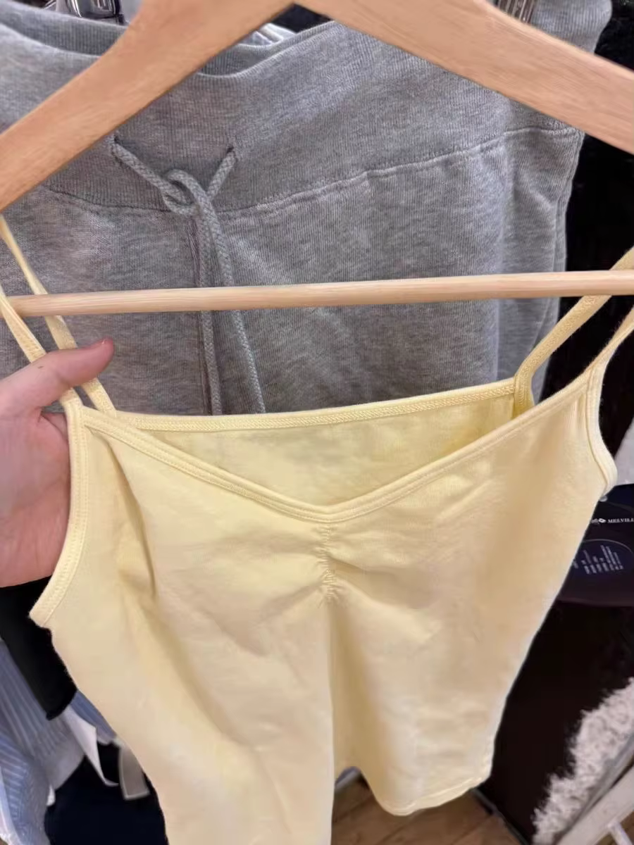 Débardeur noir pliable jaune pour femmes