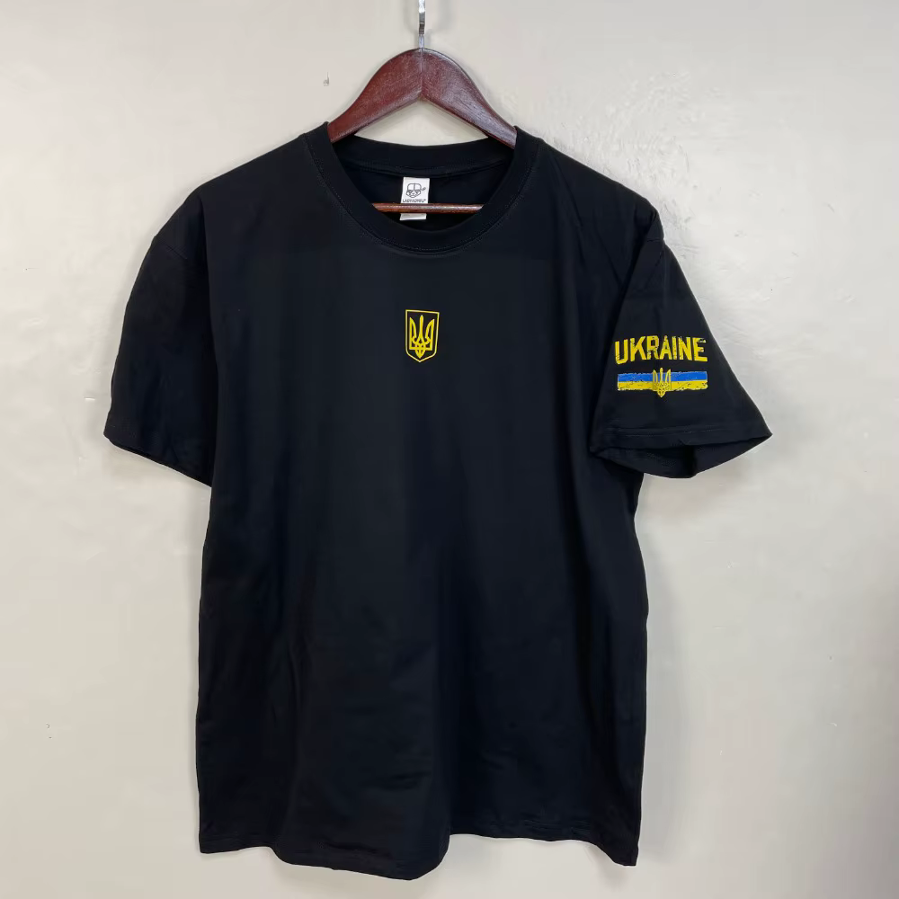 Drapeau de l'ukraine graphique T-Shirt patriotique ukrainien coton