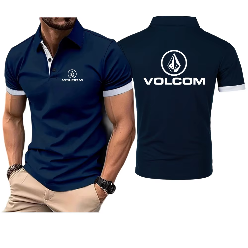 VOLCOM 2025 hommes mode solide à manches courtes revers Polo été séchage rapide respirant confortable haut Harajuku