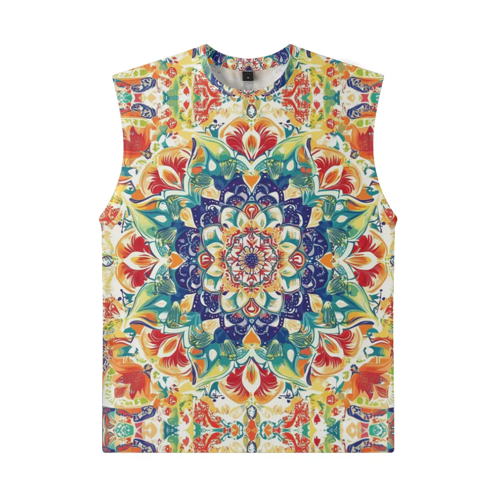Débardeur géométrique Mandala cosmique pour hommes