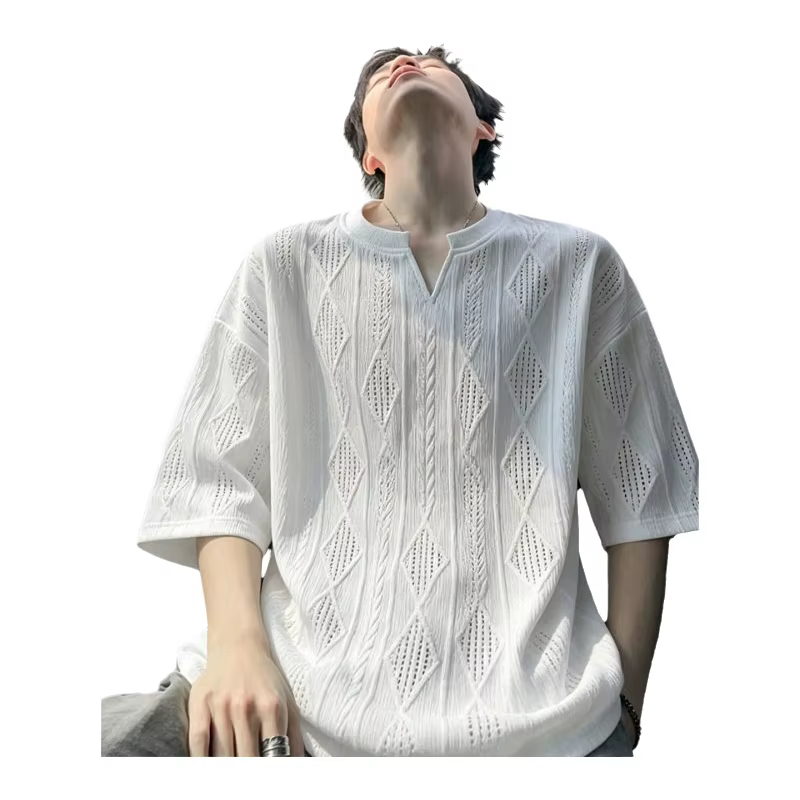T-shirt ample pour homme à col en V