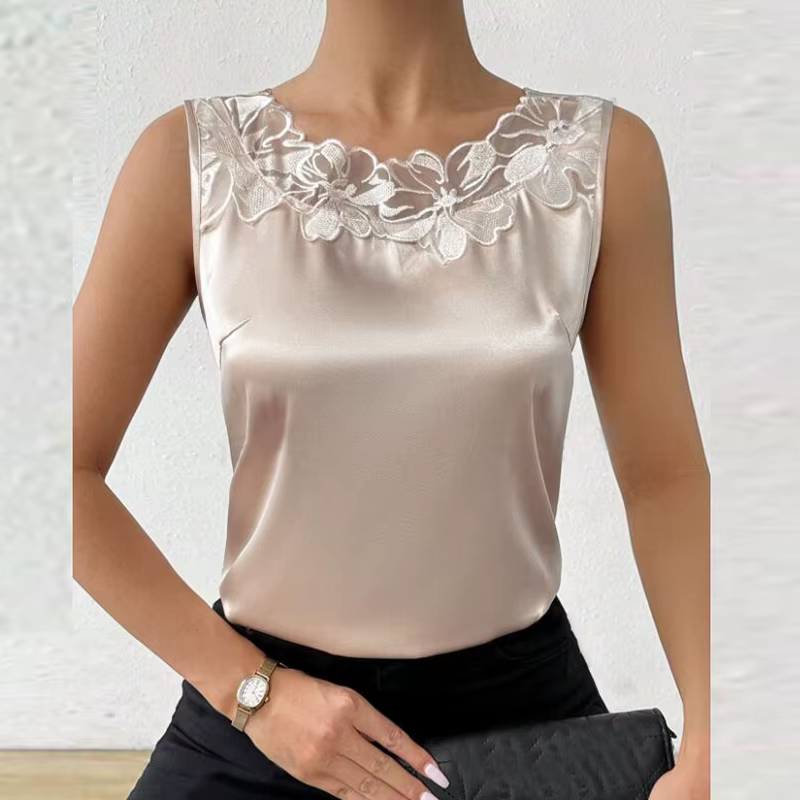 T-shirt en dentelle blanche pour femme, haut sexy, à la mode