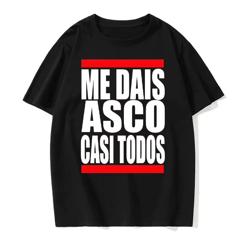 Me Dais Asco Gasi Todos motif imprimé t-shirt hommes femmes été neutre décontracté vêtements amples Harajuku coton Hip