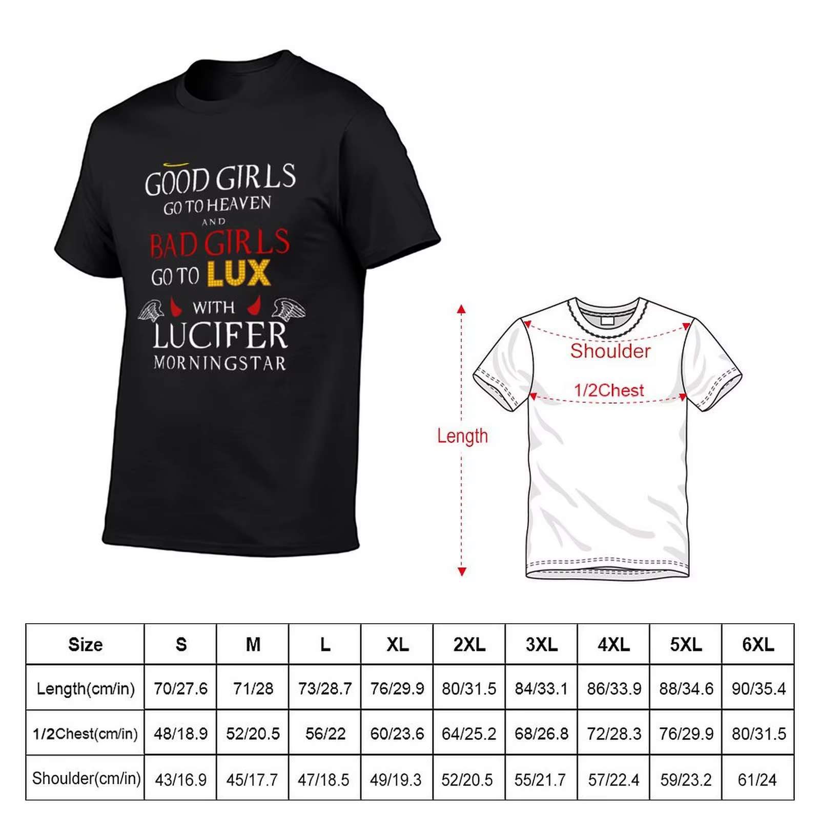 Lucifer-T-shirt avec citation humoristique pour hommes