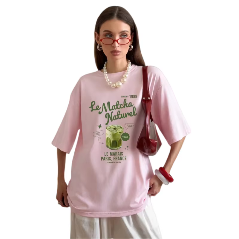 T-shirt oversize imprimé MATCHA pour femme