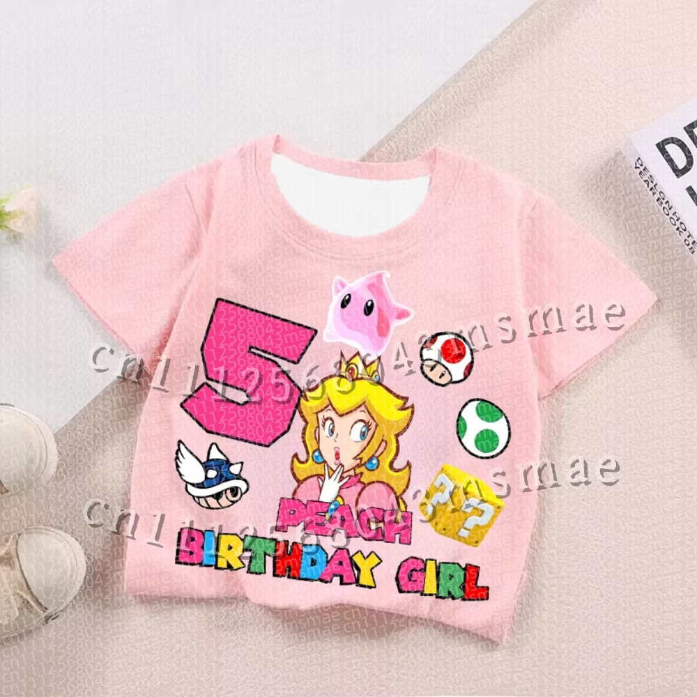 Nouveau T-shirt imprimé Super Mario 2026 pour garçons et filles