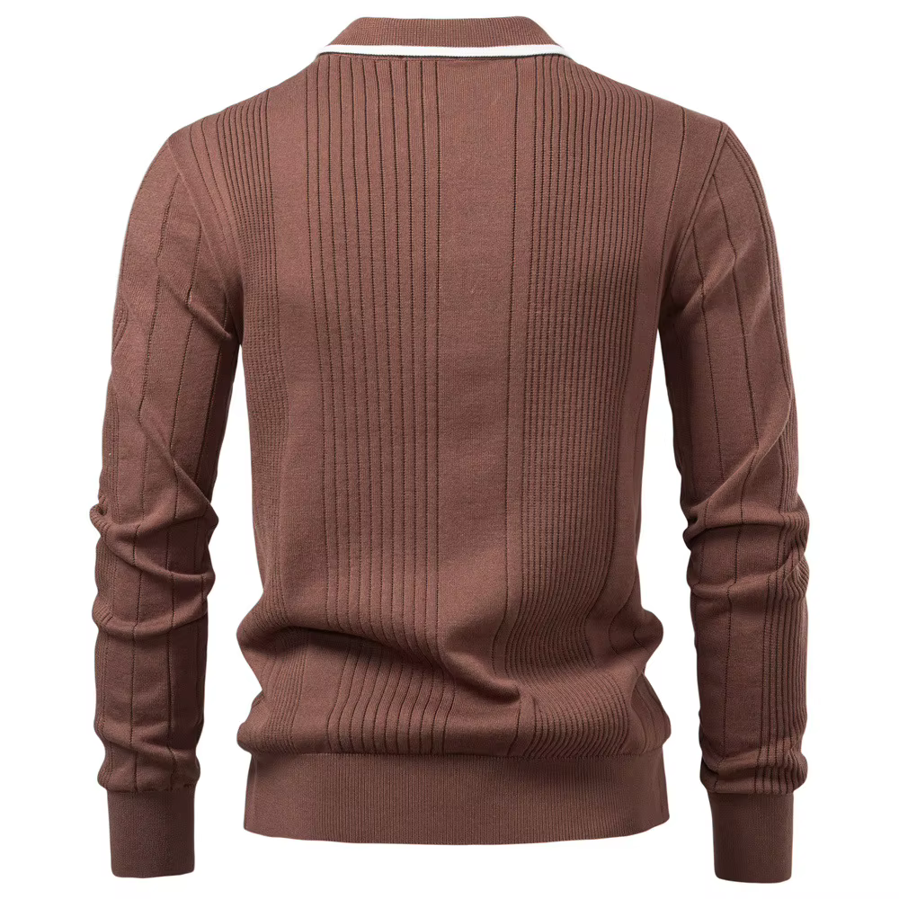 Nouveau Revers hommes pull Polo demi fermeture éclair haute qualité couleur bloquant tricoté