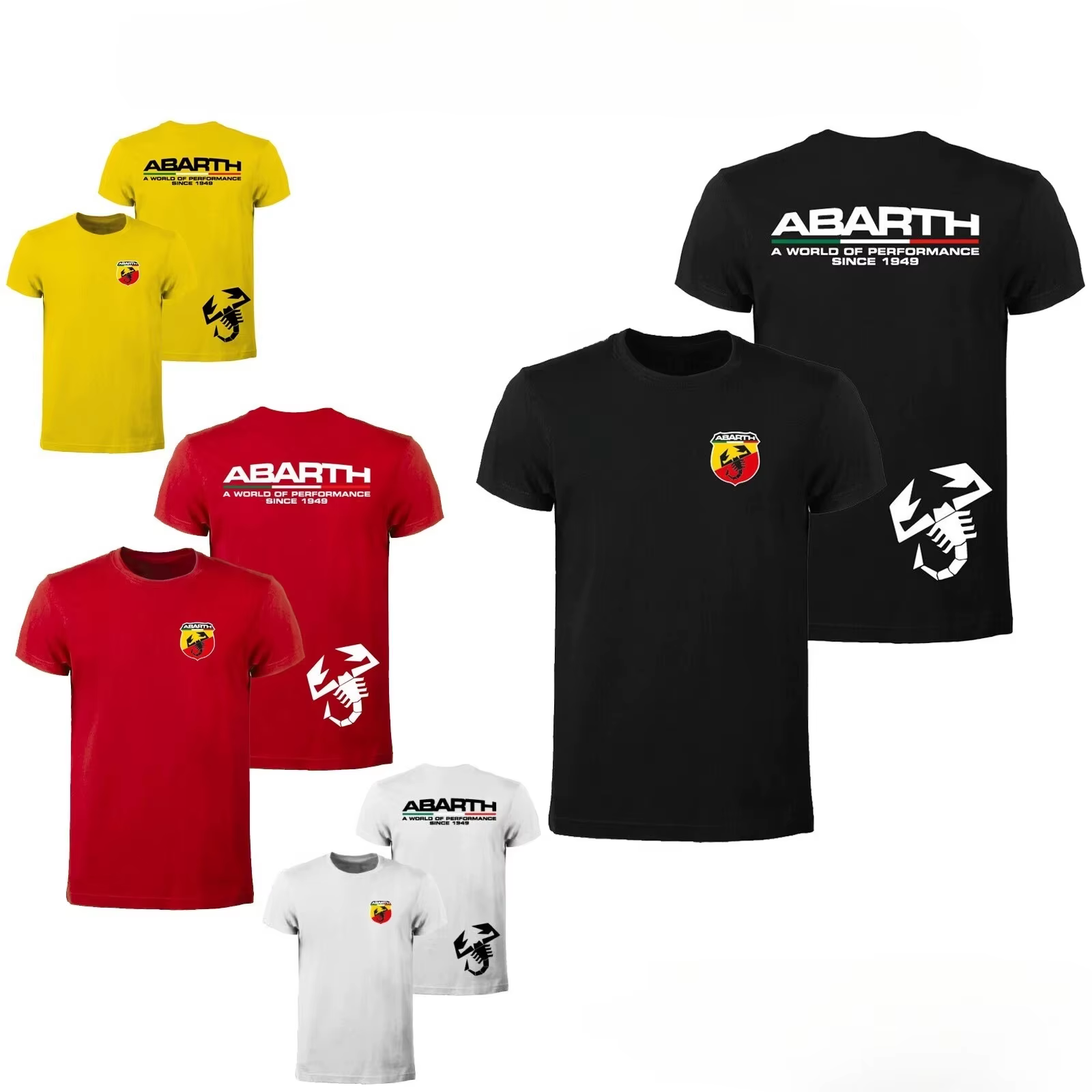 T-shirt de marque automobile italienne Maglietta Logo Scorpione Maniche Corte Cotone