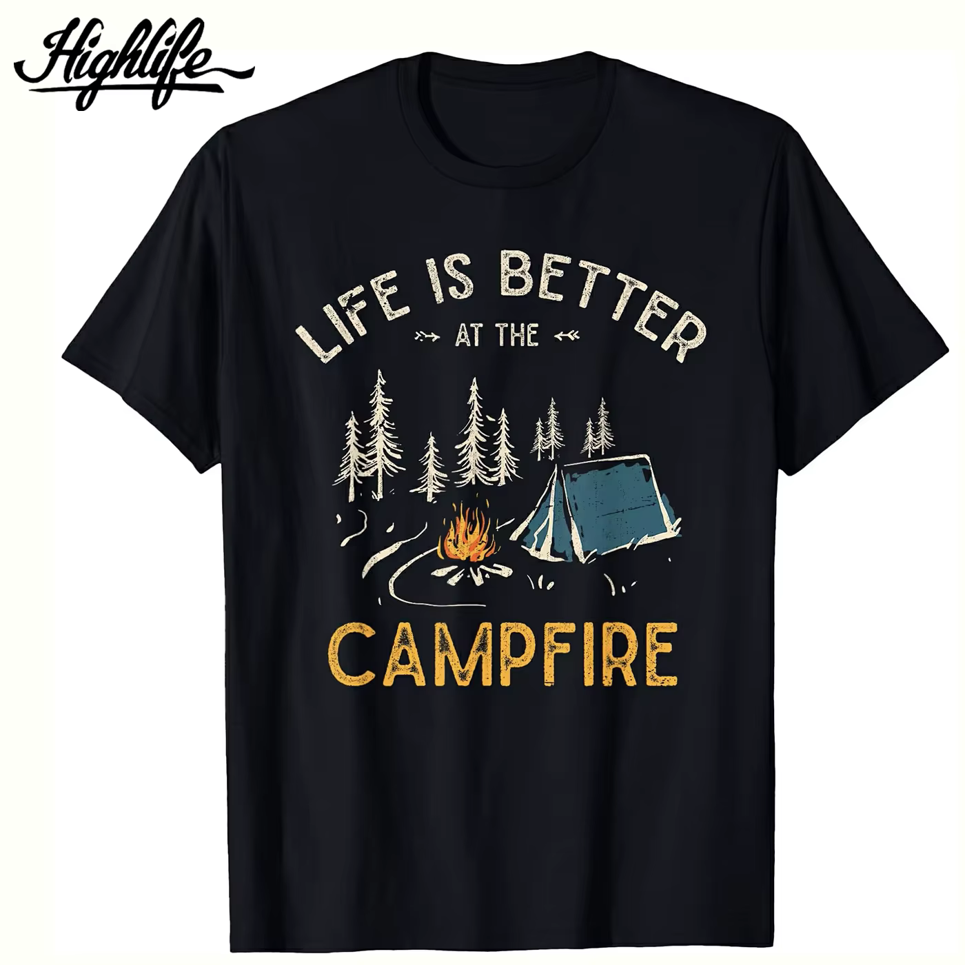 Camping graphique T-Shirts la vie est meilleure au feu de camp chemise pour Camper cadeau pour hommes femmes amour