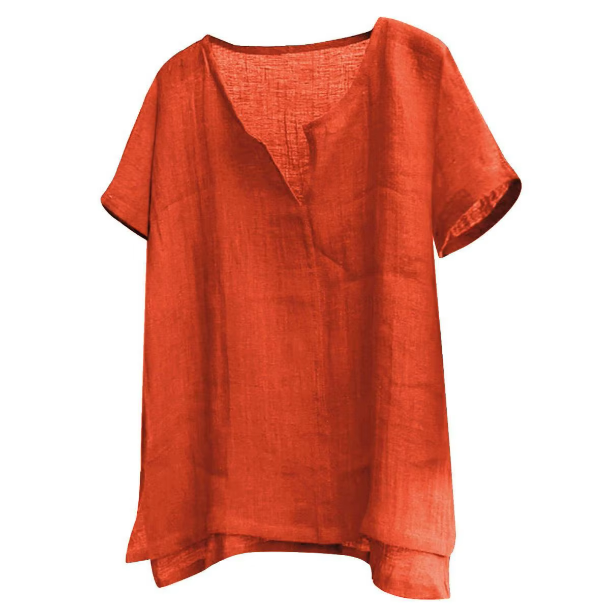 Chemise homme 2026 décontractée été nouvelle en coton et lin à manches courtes couleur unie simple