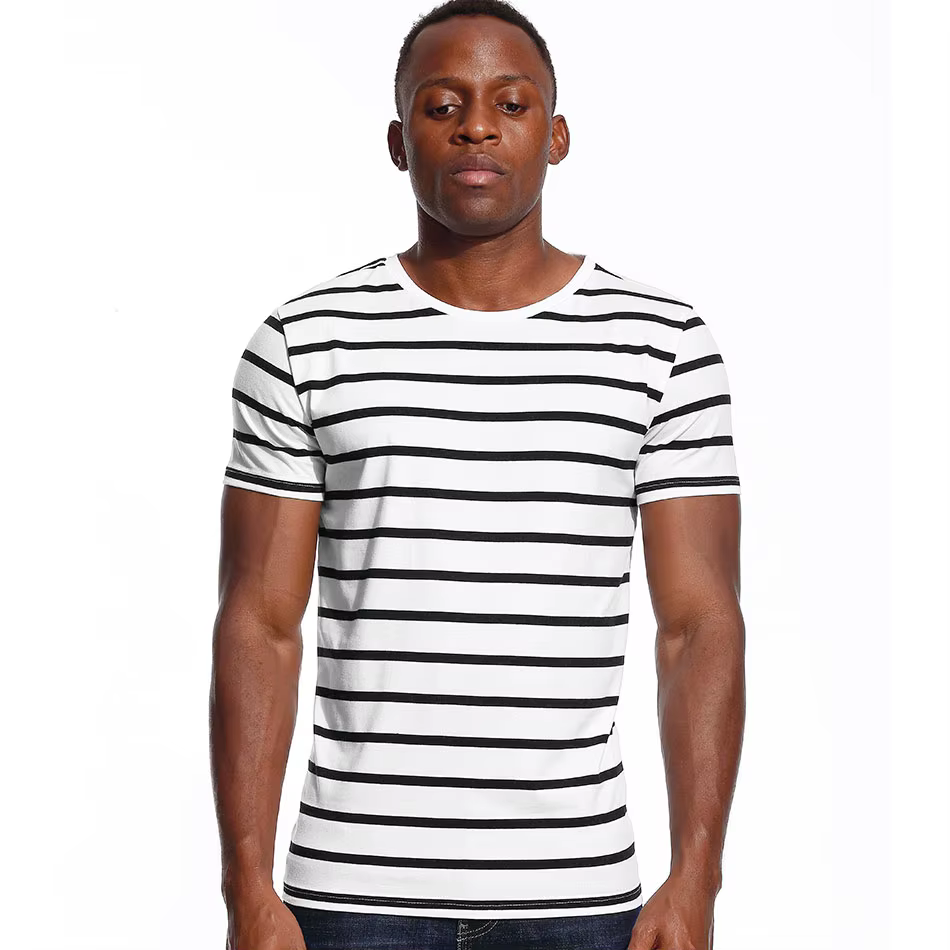 T-shirt à rayures larges et SAINT pour hommes