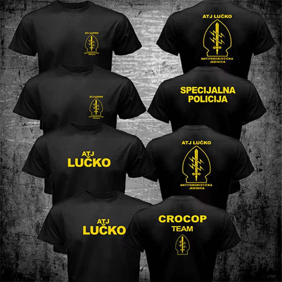 ATJ LUCKO-T-Shirt à Manches Courtes pour Homme, Décontracté, Patinage, Contre le Terrorisme, Unité de Force Spéciale, Été