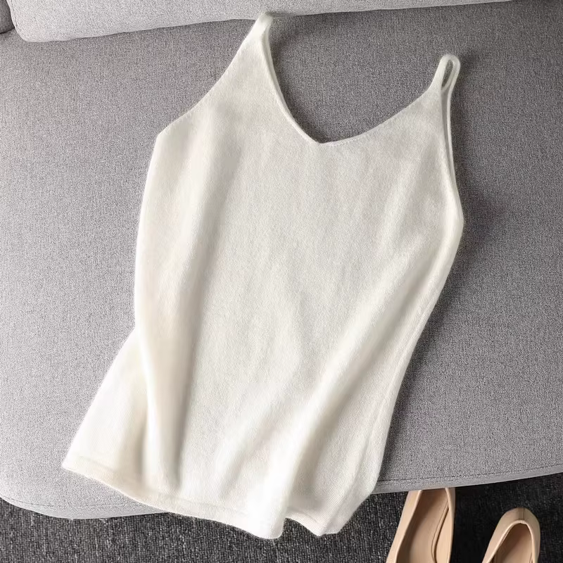 Haut en cachemire à col en V pour femmes, fibre de laine Brepostal Y-Wool