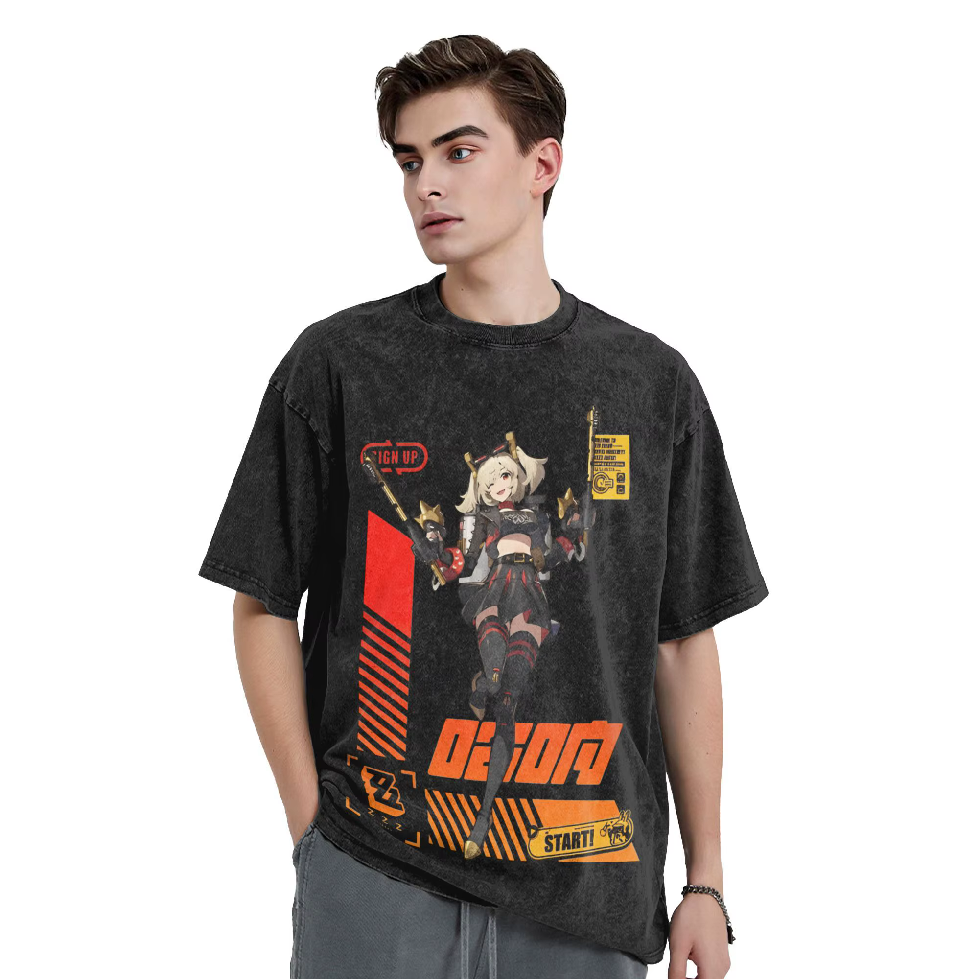 ZZZ jeu T-Shirt pour hommes Agent Burnice décontracté pur coton t-shirts col rond manches courtes