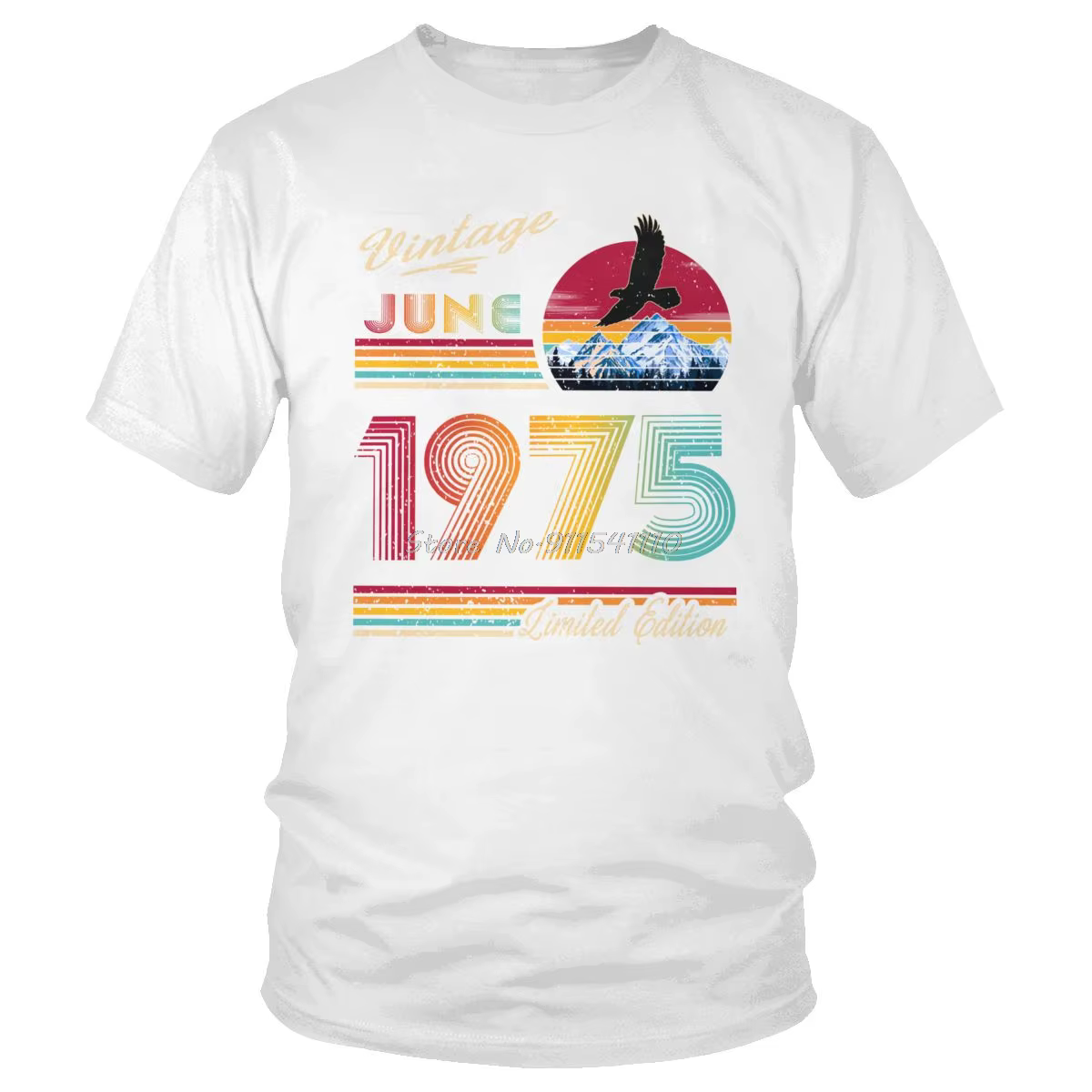 Retro June 1975 Birthday Tshirt Men Short Sleeves Cotton Tee TShirts O-neck T Shirt