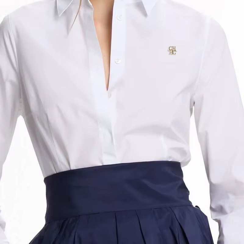 Nouvelle chemise blanche boutonnée pour femme