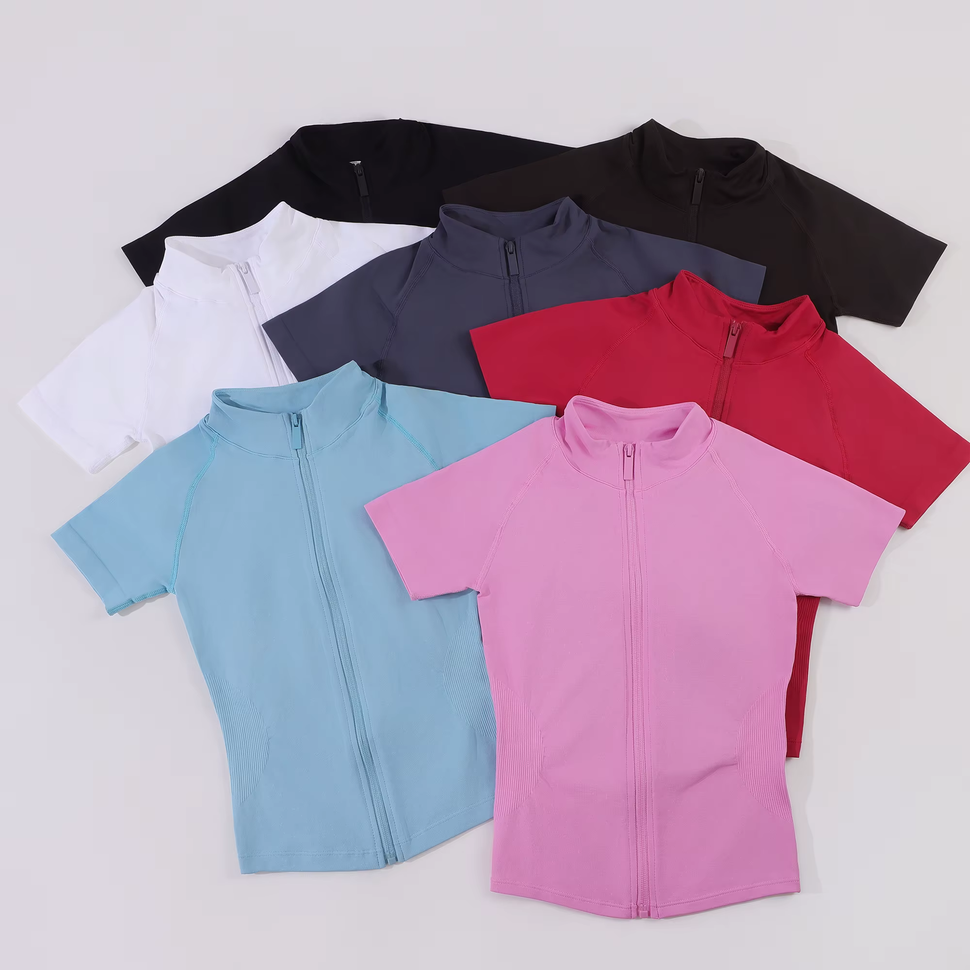 Haut d'entraînement ajusté de haute qualité pour femme - T-shirt de yoga à manches courtes